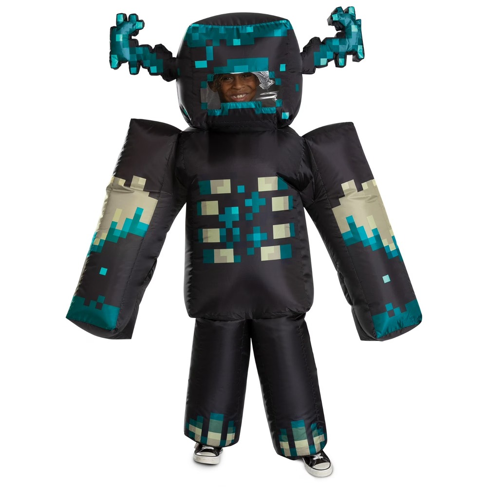 Minecraft Warden Kids Inflatable Costume Disguise One‎ Size Fan Included